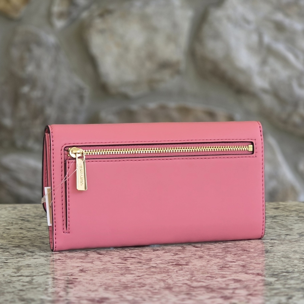 Michael Kors Jet Set Studded Pink Trifold Wallet - Picture 2 of 6
